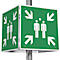 moedel Kit de panneaux de signalisation "Point de collecte", forme de cube, pour poteaux jusqu'à Ø 90 mm, jusqu'à 60 m, matériel de montage inclus, L 400 x l 400 mm, aluminium, vert