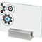 moedel MONACO Türschild, DIN A6, ESG-Glasscheiben, Aluminiumadapter, individuell beschriftbar, alusilber, Schraub-/Klebemontage, B 148 x H 105 mm