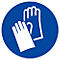 moedel Panneau d'obligation 'Utiliser des protections pour les mains', selon ISO 7010 M009, film autocollant, Ø 100 mm
