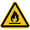 Triangle d'avertissement jaune avec une flamme noire. Il met en garde contre le feu.