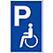 moedel Panneau indicateur 'Parking pour personnes avec handicap', L 400 x l 250 mm, aluminium, blanc-bleu-noir