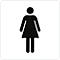 moedel pictogram informatiebordje "WC Dames", zelfklevend, L 160 x B 160 mm, folie, zwart en wit