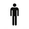 moedel pictogram informatiebordje "WC mannen", zelfklevend, L 160 x B 160 mm, folie, zwart en wit