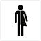moedel pictogram informatiebordje 'WC Unisex/Divers', zelfklevend, L 160 x B 160 mm, folie, zwart en wit