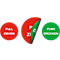 moedel pictogramsticker "Pull Pull/Push Push", tweezijdig bedrukt, zelfklevend, Ø 100 mm, folie, rood-groen