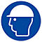 moedel Signal d'obligation 'Utiliser protection de la tête', selon ISO 7010 M014, film autocollant, Ø 100 mm