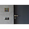 moedel Türschild LMH, Aluminium- und Holzrahmen, Holzart wählbar, Polyester-Abdeckung, Klebemontage, B 159,5 x H 150,5 mm, schwarz/Nussbaum