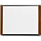 moedel Türschild LMH, DIN A6, individuell beschriftbar, Polyester-Abdeckung, Klebemontage, B 159,5 x H 105,5 mm, Aluminium, schwarz/Nussbaum