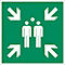 moedel vluchtwegsymbool "verzamelplaats", volgens ISO 7010 E007, aluminium 1,8 mm, B 400 x H 400 mm