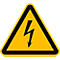 moedel waarschuwingsbord "Waarschuwing voor elektrische spanning" volgens ISO 7010, zelfklevende folie, 50 mm zijde, 6 stuks/vel