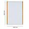 Rechthoekig, wit frame met een houten frame en afmetingen: 422,5 mm x 308,5 mm.