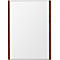 moedel Wandschild LMH DIN A4, Hochformat, individuell beschriftbar, Klebe- oder Schraubmontage, B 221,5 x H 299,5 mm, silber/Nussbaum