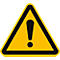 moedel Warnzeichen „Allgemeines Warnzeichen“, nach ISO 7010 W001, Folie selbstklebend, Ø 100 mm