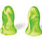 Deux bouchons d'oreille verts et marbrés sur fond blanc.