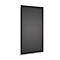 Grand rectangle noir, probablement une télévision ou un écran, sur un mur blanc.