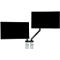 Monitorarm BakkerElkhuizen BE Flexible Dual, für 2 Monitore, bis 10 kg, dreh-, neig- und schwenkbar, 80 mm Klemmweite, VESA-komaptibel, ergonomisch, Höhenverstellbar von 170 bis 582 mm, dunkelgrau/schwarz