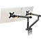 Monitorarm BakkerElkhuizen BE Flexible Dual, voor 2 monitoren, tot 10 kg, draaibaar, kantelbaar en zwenkbaar, klembreedte 80 mm, VESA-compatibel, ergonomisch, in hoogte verstelbaar van 170 tot 582 mm, donkergrijs/zwart
