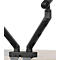 Monitorarm BakkerElkhuizen BE Flexible Dual, voor 2 monitoren, tot 10 kg, draaibaar, kantelbaar en zwenkbaar, klembreedte 80 mm, VESA-compatibel, ergonomisch, in hoogte verstelbaar van 170 tot 582 mm, donkergrijs/zwart