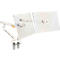 Monitorarm BakkerElkhuizen BE Flexible Dual, voor 2 monitoren, tot 10 kg, draaibaar, kantelbaar en zwenkbaar, klembreedte 80 mm, VESA-compatibel, ergonomisch, in hoogte verstelbaar van 170 tot 582 mm, lichtgrijs/wit