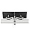 Monitorarm BakkerElkhuizen Filex Galaxy Modular Dual, voor 2 beeldschermen tot 12 kg, in hoogte &amp; diepte verstelbaar, draaibaar &amp; kantelbaar, met tafelklem, zilver