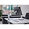 Monitorarm BakkerElkhuizen Filex Galaxy Modular Dual, voor 2 beeldschermen tot 12 kg, in hoogte &amp; diepte verstelbaar, draaibaar &amp; kantelbaar, met tafelklem, zilver