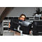 Monitorarm BakkerElkhuizen Filex Galaxy Modular Dual, voor 2 beeldschermen tot 12 kg, in hoogte &amp; diepte verstelbaar, draaibaar &amp; kantelbaar, met tafelklem, zilver