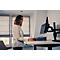 Monitorarm BakkerElkhuizen Filex Galaxy Modular Dual, voor 2 beeldschermen tot 12 kg, in hoogte &amp; diepte verstelbaar, draaibaar &amp; kantelbaar, met tafelklem, zwart