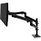 Monitorarm Ergotron LX Pro Dual Direct, für 2 Displays bis 24″, neig-/schwenk-/drehbar, höhenverstellbar, Tischhalterung, VESA, Metall, schwarz