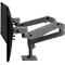 Monitorarm Ergotron LX Pro Dual, für 2 Displays nebeneinander, bis 27″, neig-/schwenk-/drehbar, höhenverstellbar, Tischhalterung, VESA, Metall, dunkelgrau