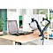 Monitorarm Leitz Ergo Dual, für 2 Displays bis 32' & bis 9 kg, dreh- und neigbar, höhenverstellbar, Kabelführung, VESA, dunkelgrau