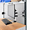 Monitorhalter für AST31 Tischaufbau, mit Tastaturablage, um 360° drehbar, neigbar, schwenkbar, VESA, Kunststoff/Aluminium, schwarz-silber
