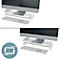 Monitorständer Leitz® Ergo, für 1 Display bis 27', höhenverstellbar, mit Stauraum für Tastatur, B 209 x T 438 x H 112 mm, hellgrau