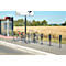 MOTTEZ Fietsenrek met rubberen ring, L 260 × B 160 × H 800 mm, voor 2 fietsen, rubberen ring, antraciet