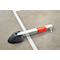 Mottez parkeerpaal, met voet, B 50 x H 600 mm, Europees cilinderslot, roestvast verzinkte stalen buis en voet van staal en polyamide