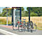 MOTTEZ support vélo avec anneau en caoutchouc, L 260 × l 160 × H 800 mm, pour 2 vélos, anneau en caoutchouc, anthracite