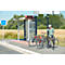 MOTTEZ support vélo avec anneau en caoutchouc, L 260 × l 160 × H 800 mm, pour 2 vélos, anneau en caoutchouc, anthracite