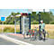 MOTTEZ support vélo avec anneau en caoutchouc, L 260 × l 160 × H 800 mm, pour 2 vélos, anneau en caoutchouc, anthracite