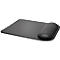 Grey mousepad with wrist rest. The rest is black with a silver logo.