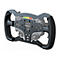 Schwarzes Moza Racing Lenkrad mit LED-Anzeige, zahlreichen Knöpfen und ergonomischen Griffen.