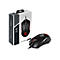 MSI Clutch GM08 Gaming-Maus in Schwarz mit roter LED-Beleuchtung vor der zugehörigen Produktverpackung.