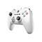 Weißer MSI Gaming-Controller mit farbigen Tasten und zwei grauen Analog-Sticks auf weißem Hintergrund.