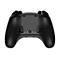 Rückseite eines schwarzen MSI-Gamecontrollers mit zwei zusätzlichen Tasten, Umschalter für Verbindung und MSI-Logo.