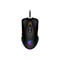Schwarze Gaming-Maus mit Regenbogenfarben. Der Maus-Hersteller ist MSI.