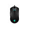 Schwarze Gaming-Maus mit RGB-beleuchtetem MSI-Drachenlogo und Scrollrad vor weißem Hintergrund.