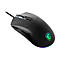 Schwarze MSI Gaming-Maus mit RGB-Beleuchtung und Drachen-Logo auf weißem Hintergrund.