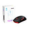 MSI Forge GM340 kabellose Gaming-Maus in Schwarz und Rot neben ihrer Produktverpackung.