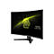 Gebogener MSI-Gaming-Monitor mit Logo auf schwarzem Bildschirm, schwarzem Standfuß. Die Schrift lautet MAG, MSI ARSENAL GAMING.