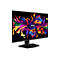 MSI Gaming-Monitor in Schwarz mit farbenfrohem, abstraktem Hintergrundbild auf dem Bildschirm.