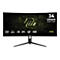 MSI 34 Zoll Curved Gaming Monitor mit UWQHD-Auflösung vor weißem Hintergrund.