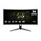 MSI 34-Zoll Curved Gaming-Monitor auf schwarzem Standfuß vor weißem Hintergrund.
